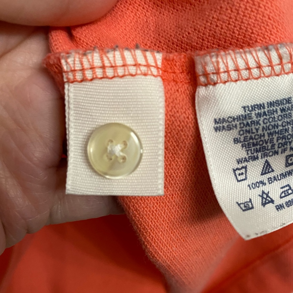 Lands’ End Women’s Size Medium 10-12 Orange Short Sleeve Polo Shirt Top Golf - Picture 9 of 9
